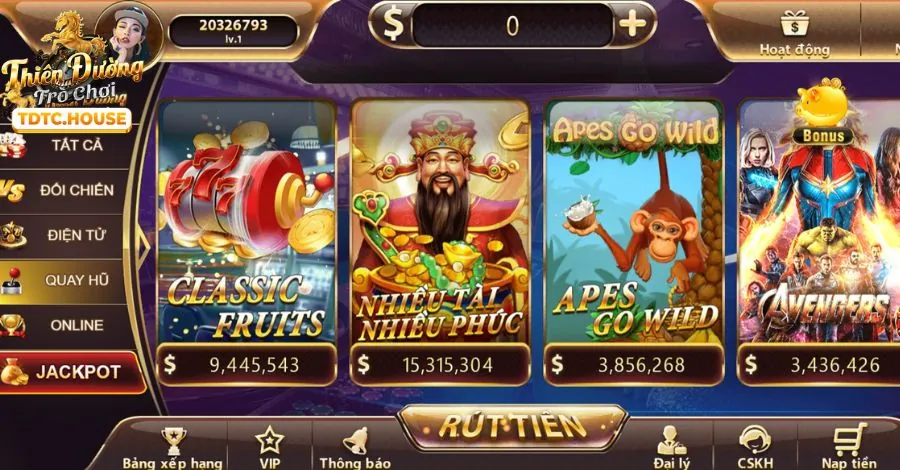 Trò chơi Jackpot khủng gamebet